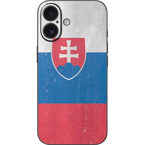 Slovakia Flag Distressed iPhone 16 Skin